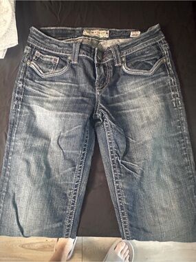 Women’s Blue Distressed Denim Jeans-MFK denim size 28/34-#641